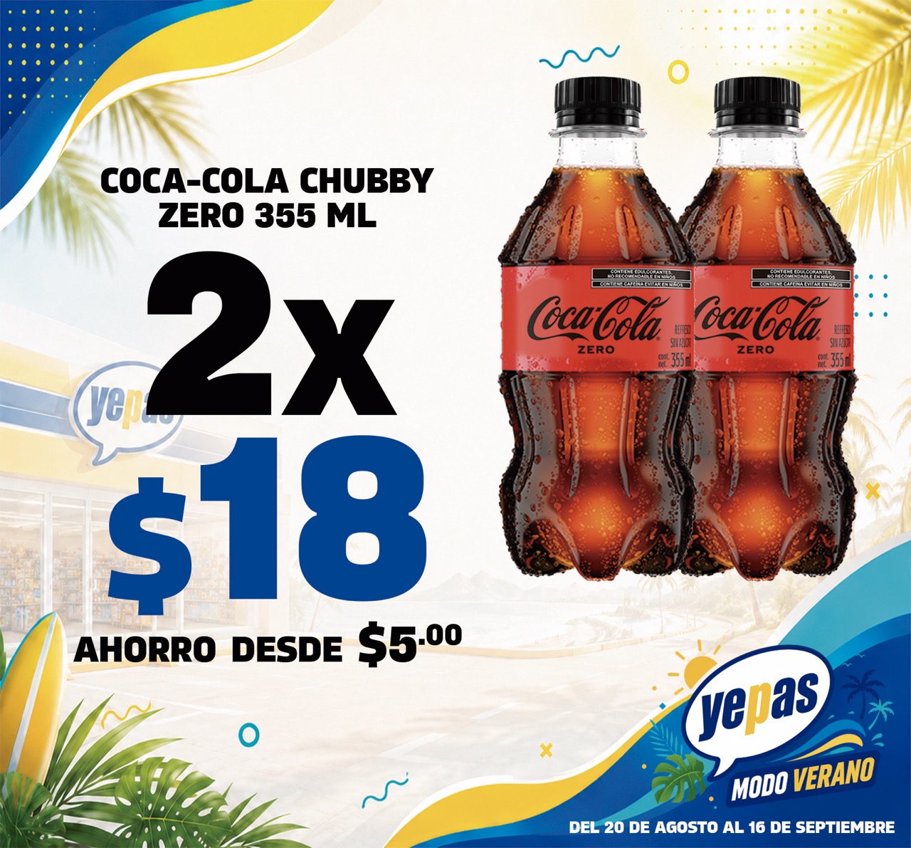COCA CHUBBY SIN AZUCAR de tamaño grande