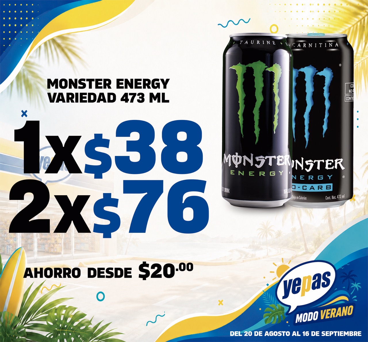 MONSTER ENERGY de tamaño grande